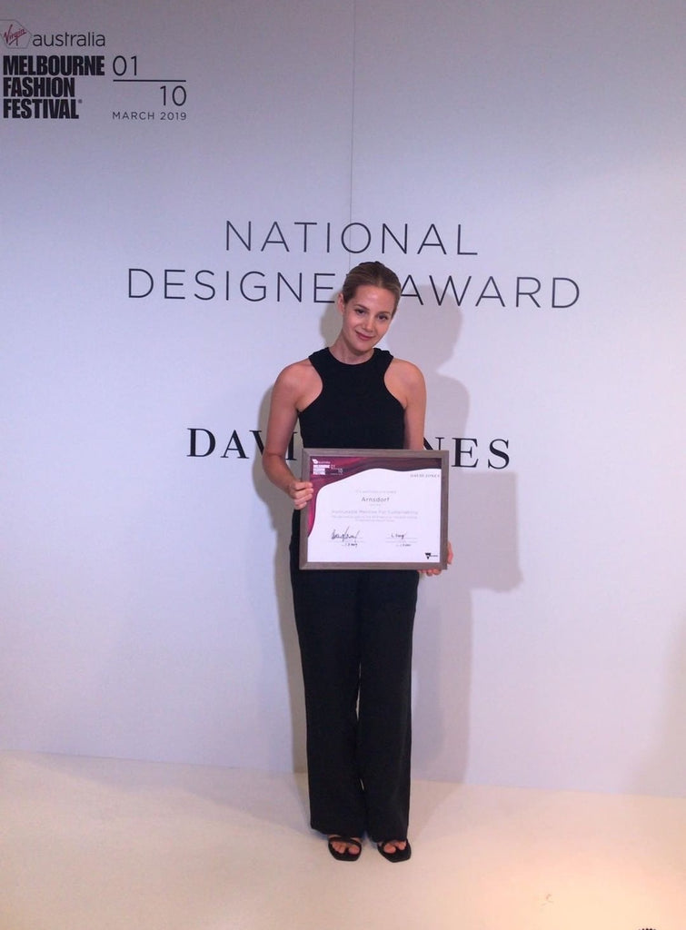 Winner of the Sustainability Award at The National Designer Awards